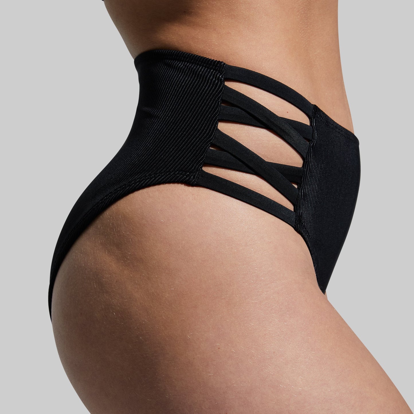 Sandbar Bikini Bottom (Black Ribbed)